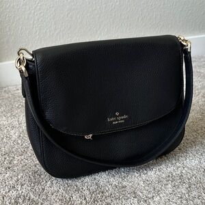 Kate Spade Black Pebbled Leather Shoulder Bag